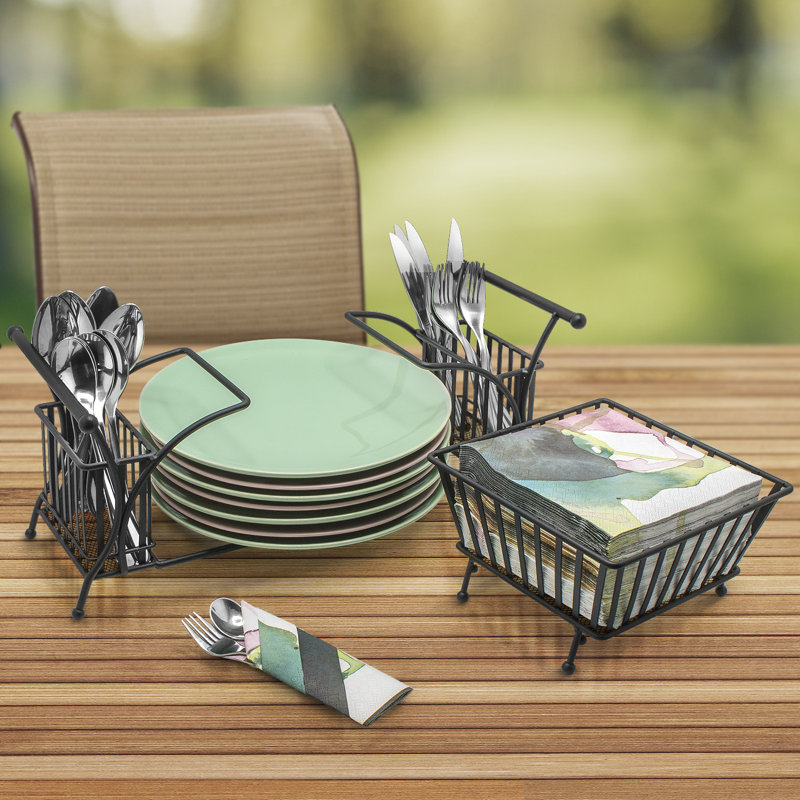 Rebrilliant MultiFunctional Outdoor Flatware Caddy & Reviews Wayfair